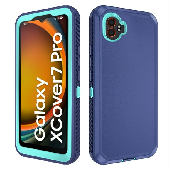 Asuwish Compatible with Samsung Galaxy Xcover 7pro Phone Case Hybrid Rugged Shockproof Hard Protective Drop Proof Full Body Heavy Duty Mobile Cell Cover for Xcover7 Xcover7pro Women Men Blue