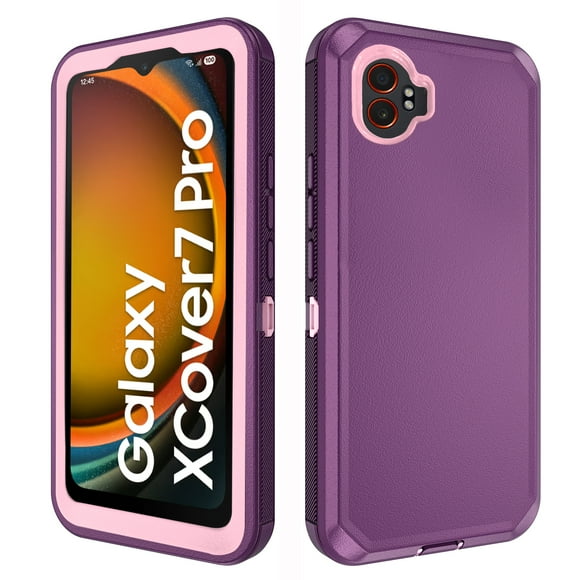 Asuwish Compatible with Samsung Galaxy Xcover 7pro Phone Case Hybrid Rugged Shockproof Hard Protective Drop Proof Full Body Heavy Duty Mobile Cell Cover for Xcover7 Xcover7pro Women Men Purple
