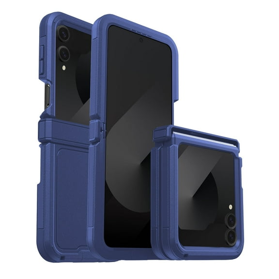 Asuwish Compatible with Samsung Galaxy Z Flip 4 5G 2022 Phone Case Hybrid Rugged Shockproof Hard Protective Drop Proof Full Body Heavy Duty Mobile Cell Cover for ZFlip4 Z4 Flip4 4Z Women Men Blue