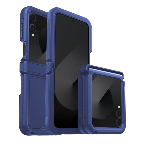 Asuwish Compatible with Samsung Galaxy Z Flip 4 5G 2022 Phone Case Hybrid Rugged Shockproof Hard Protective Drop Proof Full Body Heavy Duty Mobile Cell Cover for ZFlip4 Z4 Flip4 4Z Women Men Blue