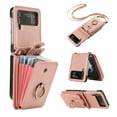thumbnail image 1 of Asuwish Compatible with Samsung Galaxy Z Flip 4 5G 2022 Wallet Phone Case Ring Crossbody Strap Stand Credit Card Holder RFID Cell Cover for ZFlip4 Z4 Flip4 4Z Women Girls Rose Gold, 1 of 8