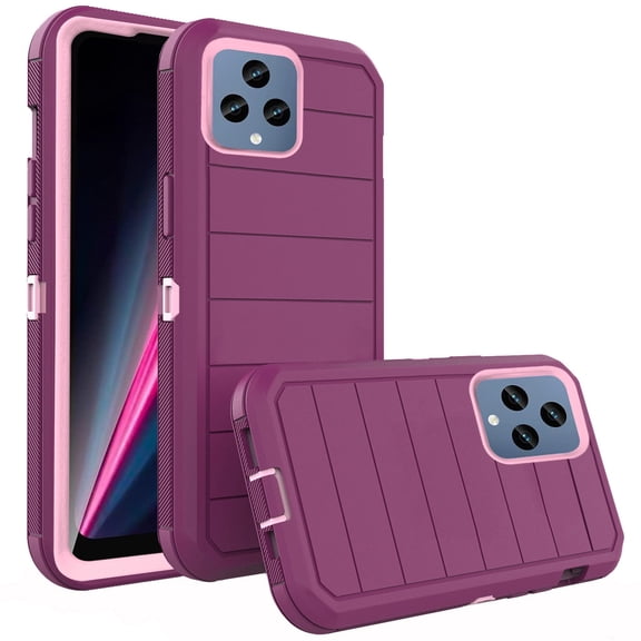 Asuwish Compatible with T-Mobile Revvl 6/6X 5G Phone Case Hybrid Rugged Shockproof Hard Protective Drop Proof Full Body Heavy Duty Mobile Cell Cover for Tmobile Revvl6 X Revvl6X Women Men Purple