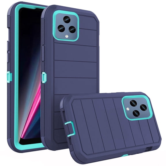 Asuwish Compatible with T-Mobile Revvl 6/6X 5G Phone Case Hybrid Rugged Shockproof Hard Protective Drop Proof Full Body Heavy Duty Mobile Cell Cover for Tmobile Revvl6 X Revvl6X Women Men Blue