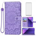 thumbnail image 1 of Asuwish Compatible with Xiaomi Redmi Note 13 Pro Plus 5G Wallet Phone Case and Tempered Glass Screen Protector Flip Credit Card Holder Stand Mandala Flower Cell Cover for Note13Pro+ Women Men Purple, 1 of 9