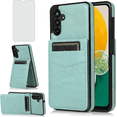 thumbnail image 1 of Asuwish Screen Protector Included PU Leather Soft Shell Wallet Cell Phone Case with Screen Protector for Samsung Galaxy A13, Teal, 1 of 15
