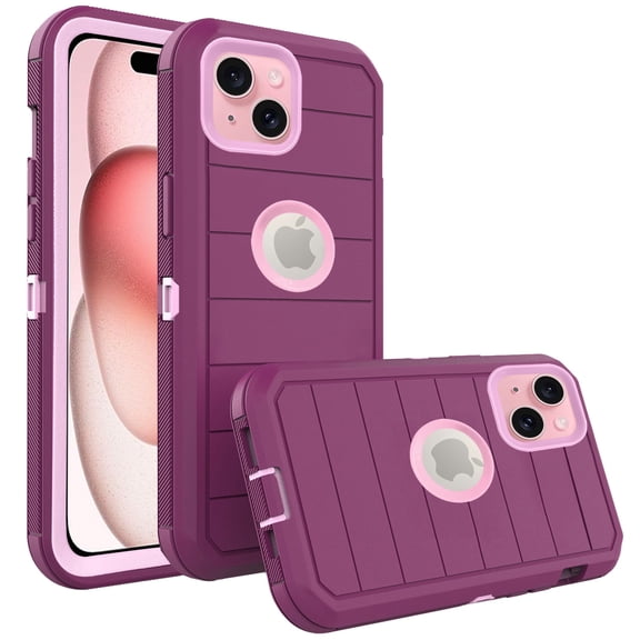 Asuwish Compatible with iPhone 15 6.1 inch Phone Case Hybrid Rugged Shockproof Hard Protective Drop Proof Full Body Heavy Duty Mobile Cell Cover for i Phone15 i15 15Case Women Men Purple