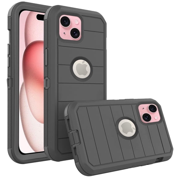Asuwish Compatible with iPhone 15 6.1 inch Phone Case Hybrid Rugged Shockproof Hard Protective Drop Proof Full Body Heavy Duty Mobile Cell Cover for i Phone15 i15 15Case Women Men Black