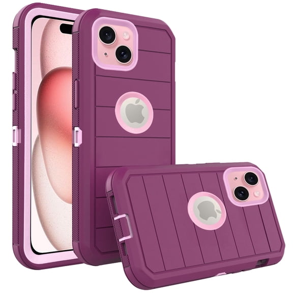 Asuwish Compatible with iPhone 15 Plus 6.7 inch Phone Case Hybrid Rugged Shockproof Hard Protective Drop Proof Full Body Heavy Duty Mobile Cell Cover for i Phone15 15+ i15 + 15Plus Women Men Purple