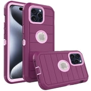 Asuwish Compatible with iPhone 15 Pro 6.1 inch Phone Case Hybrid Rugged Shockproof Hard Protective Drop Proof Full Body Heavy Duty Mobile Cell Cover for i Phone