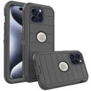 Asuwish Compatible with iPhone 15 Pro 6.1 inch Phone Case Hybrid Rugged Shockproof Hard Protective Drop Proof Full Body Heavy Duty Mobile Cell Cover for i Phone15 i15 15Pro Women Men Black