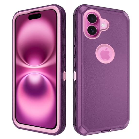 Asuwish Compatible with iPhone 16 6.1 inch Phone Case Hybrid Rugged Shockproof Hard Protective Drop Proof Full Body Heavy Duty Mobile Cell Cover for i Phone16 i16 16Case Women Men Purple