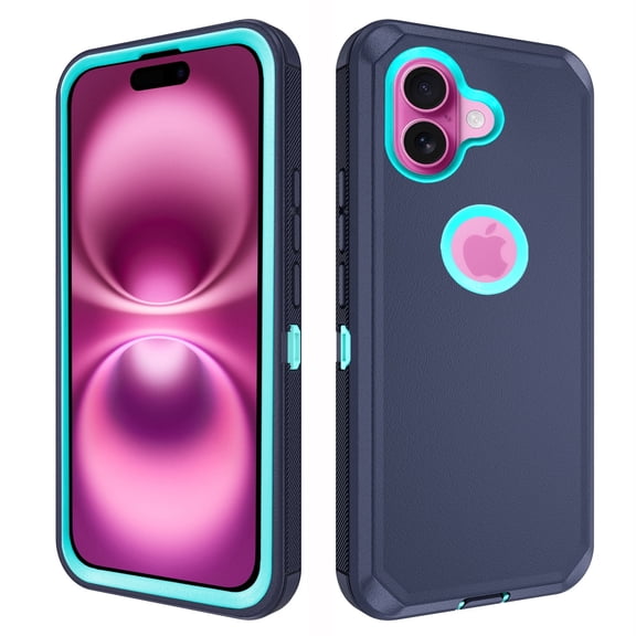 Asuwish Compatible with iPhone 16 6.1 inch Phone Case Hybrid Rugged Shockproof Hard Protective Drop Proof Full Body Heavy Duty Mobile Cell Cover for i Phone16 i16 16Case Women Men Blue