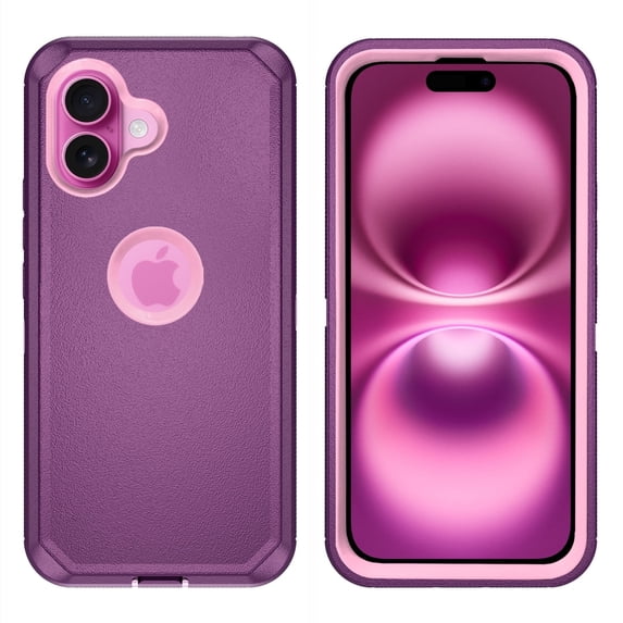 Asuwish Compatible with iPhone 16 Plus 6.7 inch Phone Case Hybrid Rugged Shockproof Hard Protective Drop Proof Full Body Heavy Duty Mobile Cell Cover for i Phone16 16+ i16 + 16Plus Women Men Purple