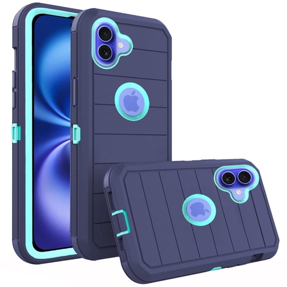 Asuwish Compatible with iPhone 16 Plus 6.7 inch Phone Case Hybrid Rugged Shockproof Hard Protective Drop Proof Full Body Heavy Duty Mobile Cell Cover for i Phone16 16+ i16 + 16Plus Women Men Blue