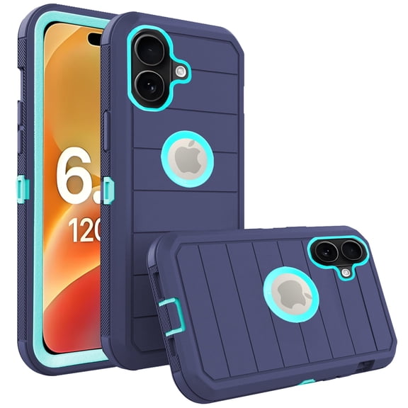 Asuwish Compatible with iPhone 17 6.3 inch Phone Case Hybrid Rugged Shockproof Hard Protective Drop Proof Full Body Heavy Duty Mobile Cell Cover for i Phone17 i17 17Case Women Men Blue