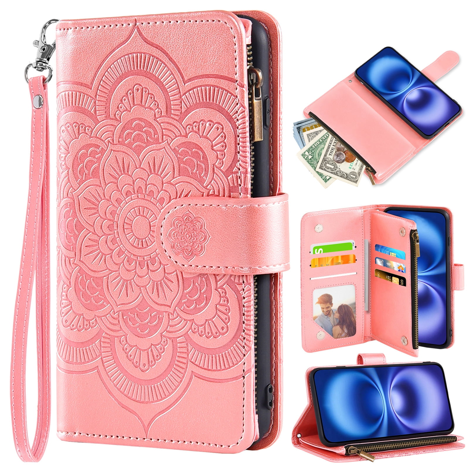 Custodia Portafoglio in Pelle PU Compatibile con CAT S62 Pro, Cover con Chiusura Magnetica, Tasche per Carte e Funzione Stand