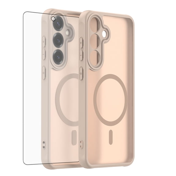 Asuwish Phone Case Compatible with Samsung Galaxy S24 Plus S24 5G Magnetic Translucent Matte Anti-fingerprint Back Military Grade DropProof Shockproof Protective Cover for S24Plus 24S Women Men Gold