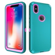 Asuwish Phone Case Compatible with iPhone Xs X 10 10s Hybrid Rugged Shockproof Hard Protective Drop Proof Full Body Heav