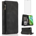 thumbnail image 1 of Asuwish Phone Case for Motorola Moto G Power 5G 2023 Wallet Mobile Accessories Credit Cash Cell Cover with Tempered Glass Screen Protector Flip Zipper Stand Card Holder Slot GPower G5 Women Men Black, 1 of 10