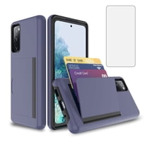 Asuwish Phone Case for Samsung Galaxy S22 5G Wallet Cell Cover with Tempered Glass Screen Protector Slim Credit Card Holder Slot Hard Hybrid Protective S 22 22S 4G G5 6.1 inch Women Men Blue