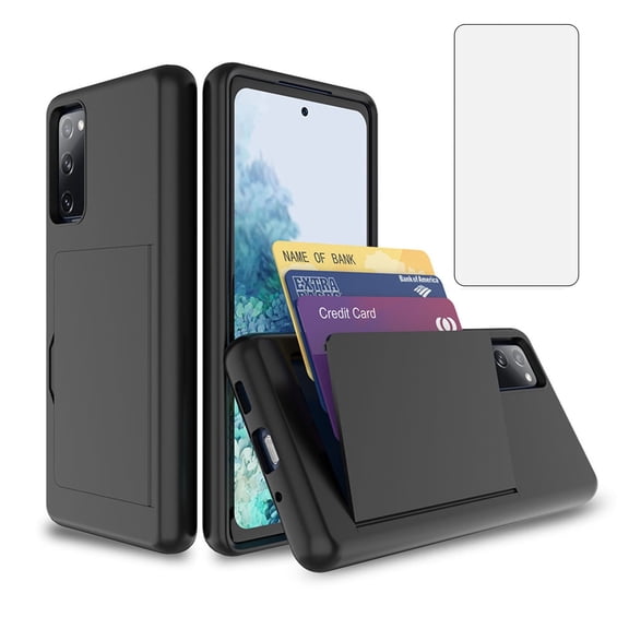 Asuwish Phone Case for Samsung Galaxy S22 Plus S22+ 5G Wallet Cell Cover with Tempered Glass Screen Protector Slim Credit Card Holder Slot Hard Hybrid Protective S22+5G S22plus 22S + S 22 22+ Black