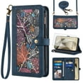 thumbnail image 1 of Asuwish Phone Case for Samsung Galaxy S25 Ultra 5G Wallet Cover With Tempered Glass Screen Protector Crossbody Wrist Strap Flip Pattern Zipper Card Holder Cell S25Ultra 25S S 25 25Ultra 6.9 2025 Blue, 1 of 8