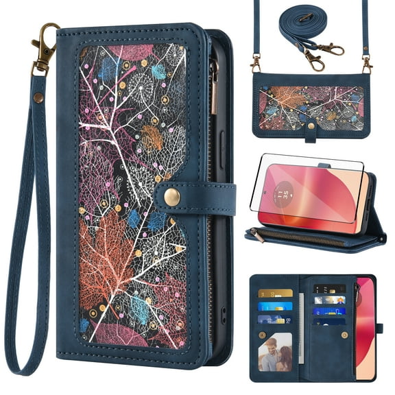 Asuwish Phone Case for Moto Edge 50 fusion FGDKPT Blue Case