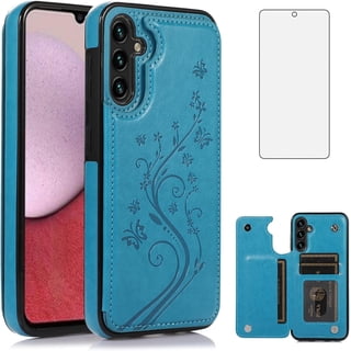 Asuwish Phone Case for Samsung Galaxy A36 5G with Tempered Glass Screen Protector and Card Holder Wallet Cover Stand Flip Leather Cell Accessories A 36 36A LTE SM-A366U Women Men Blue