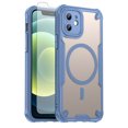 thumbnail image 1 of Asuwish Phone Case for iPhone 12 6.1 Compatible with Magsafe Magnetic Tempered Glass Screen Protector Translucent Matte Back Shockproof Protective Cell Cover iPhone12 5G i 12s Women Men Blue, 1 of 10