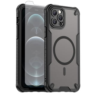 Asuwish Phone Case for iPhone 12 Pro 6.1 Compatible with Magsafe Magnetic Tempered Glass Screen Protector Translucent Matte Back Shockproof Protective Cell Cover iPhone12pro 12s 12pro Women Men Black