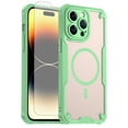 thumbnail image 1 of Asuwish Phone Case for iPhone 14 Pro Max 6.7 inch Compatible with Magsafe Magnetic Tempered Glass Screen Protector Translucent Matte Back Shockproof Protective Cell Cover iP14promax Women Men Green, 1 of 11