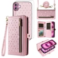 thumbnail image 1 of Asuwish Phone Case for iPhone 16 Plus 6.7 inch Zipper Wallet Detachable Cell Cover with Tempered Glass Screen Protector Crossbody Lanyard Strap Bling Glitter Flip Card Holder Slot i Phone16Plus Pink, 1 of 8
