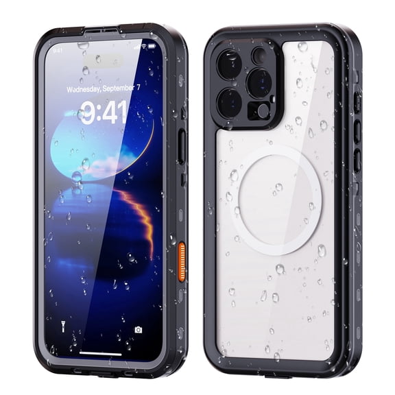 Asuwish Waterproof Phone Case for iPhone 16 Pro Max 6.9 inch Built-in Screen Protector 360 Full Body Compatible with Magsafe Clear Cell Cover Rugged Magnetic Protective iP16 i16ProMax Women Men Black