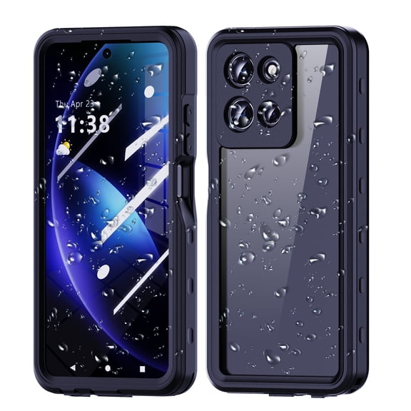 Asuwish Waterproof mobile Phone Case for Motorola Moto G 5G 2025 with Built-in Screen Protector 360 Full Body Clear Cell Cover Rugged Protective G5G 5 G G5 Women Men Black