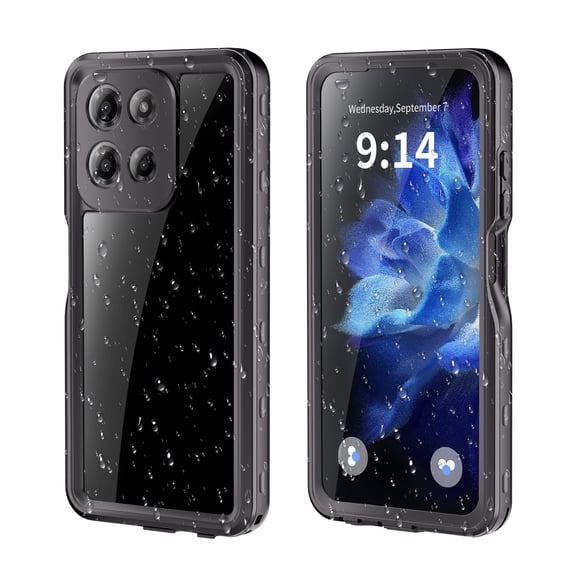 Asuwish Waterproof mobile Phone Case for Motorola Moto G Play 5G 2026 with Built-in Screen Protector 360 Full Body Clear Cell Cover Rugged Protective XT2615-1 XT2615-4 64GB Women Men Black