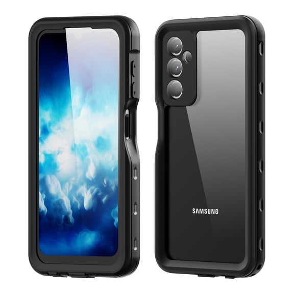 Asuwish Waterproof mobile Phone Case for Samsung Galaxy A25 5G with Built-in Screen Protector 360 Full Body Clear Cell Cover Rugged Protective A 25 25A SM-A256U Women Men Black