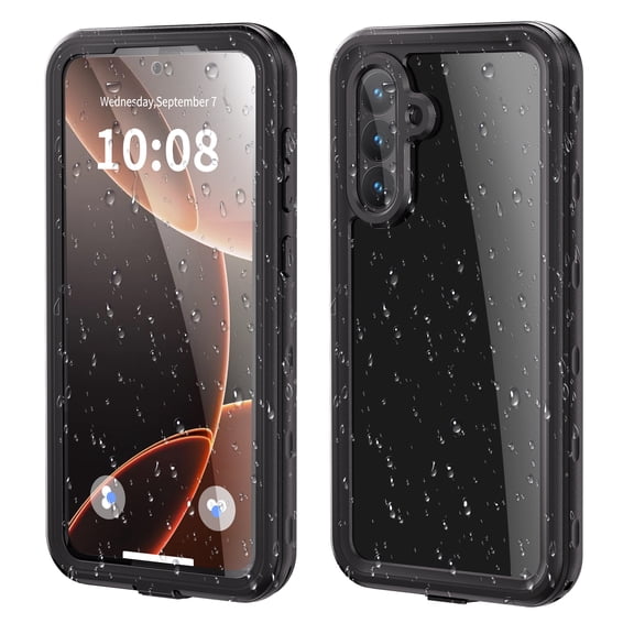 Asuwish Waterproof mobile Phone Case for Samsung Galaxy A56 5G with Built-in Screen Protector 360 Full Body Clear Cell Cover Rugged Protective A 56 56A LTE Women Men Black