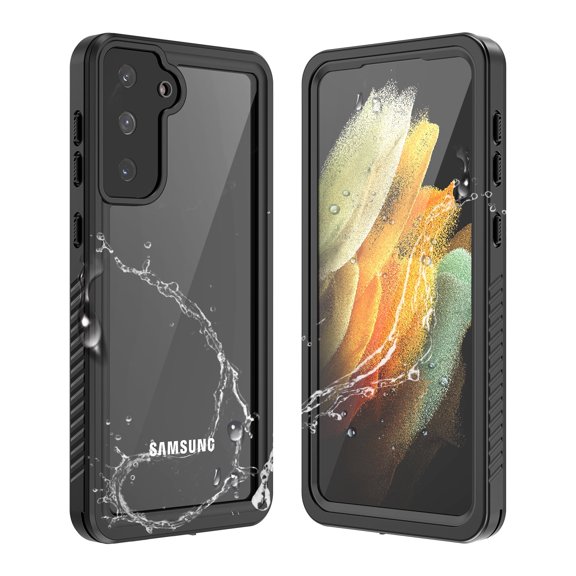 Asuwish Waterproof mobile Phone Case for Samsung Galaxy S21 Plus S21  5G with Built-in Screen Protector 360 Full Body Clear Cell Cover Rugged Protective S21 5G S21plus 21S   S 21 21  Women Men Black