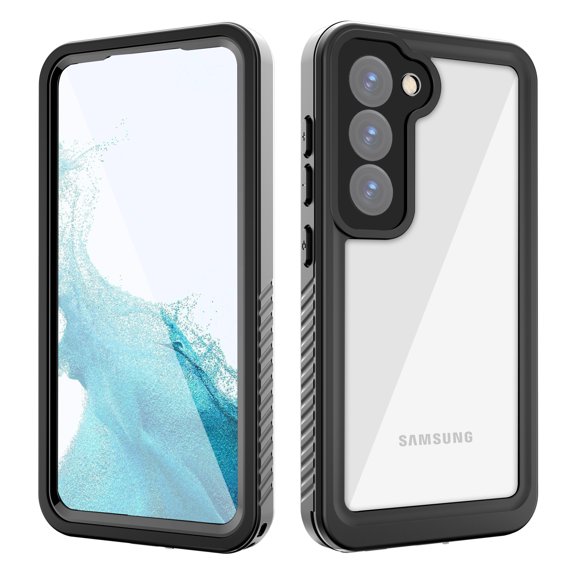 Asuwish Waterproof mobile Phone Case for Samsung Galaxy S23 5G with Built-in Screen Protector 360 Full Body Clear Cell Cover Rugged Protective S 23 23S GS23 G5 SM-S911U 6.1 inch Women Men Black