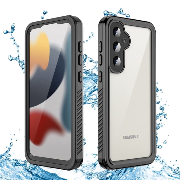 Asuwish Waterproof mobile Phone Case for Samsung Galaxy S23 FE 5G with Built-in Screen Protector 360 Full Body Clear Cell Cover Rugged Protective S 23 EF S23FE 23S G5 Women Men Black