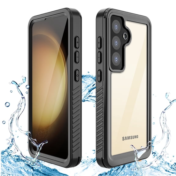 Asuwish Waterproof mobile Phone Case for Samsung Galaxy S24 Plus S24  5G with Built-in Screen Protector 360 Full Body Clear Cell Cover Rugged Protective S24Plus 24S   S24 24  SM-S926U Women Men Black