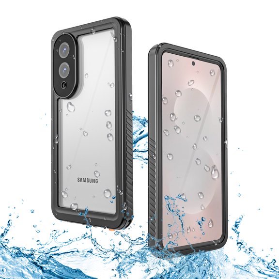 Asuwish Waterproof mobile Phone Case for Samsung Galaxy S25 Edge 5G with Built-in Screen Protector 360 Full Body Clear Cell Cover Rugged Protective S25Edge 25S S 25 25Edge 6.66 2025 Women Men Black