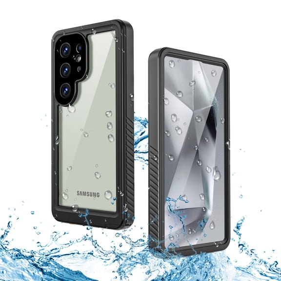 Asuwish Waterproof mobile Phone Case for Samsung Galaxy S25 Ultra 5G with Built-in Screen Protector 360 Full Body Clear Cell Cover Rugged Protective S25Ultra 25S S 25 25Ultra 6.9 2025 Women Men Black