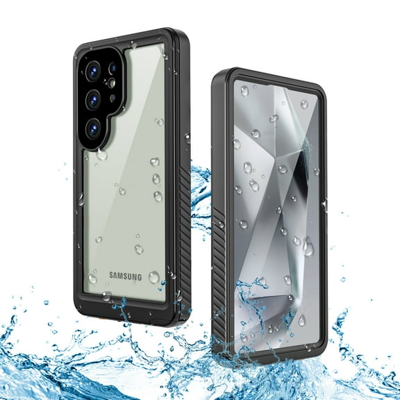 Asuwish Waterproof mobile Phone Case for Samsung Galaxy S25 Ultra 5G with Built-in Screen Protector 360 Full Body Clear Cell Cover Rugged Protective S25Ultra 25S S 25 25Ultra 6.9 2025 Women Men Black