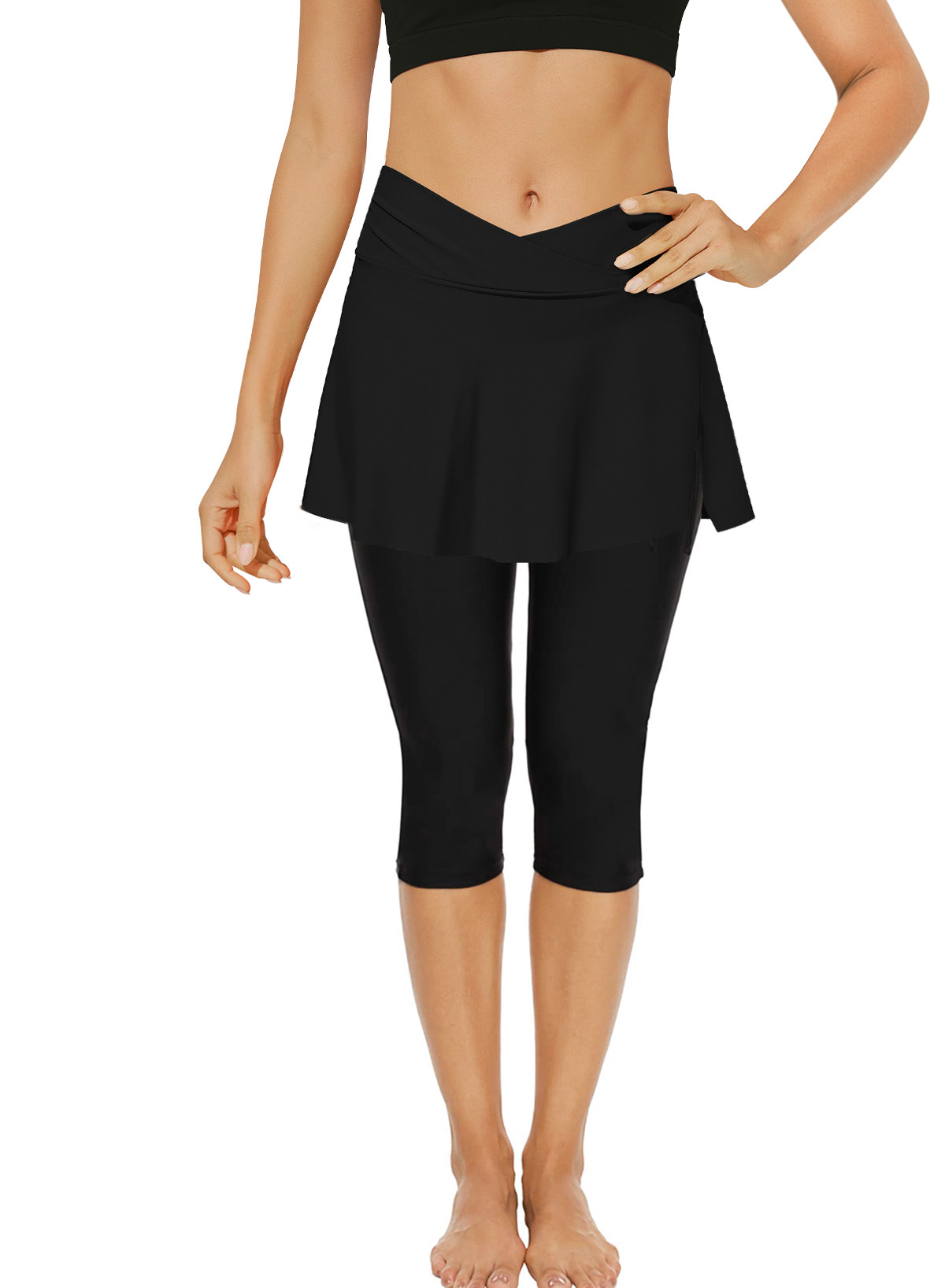 Asvivid Womens Swim Shorts Skirted Swim Capris High Waisted Swim Skirts