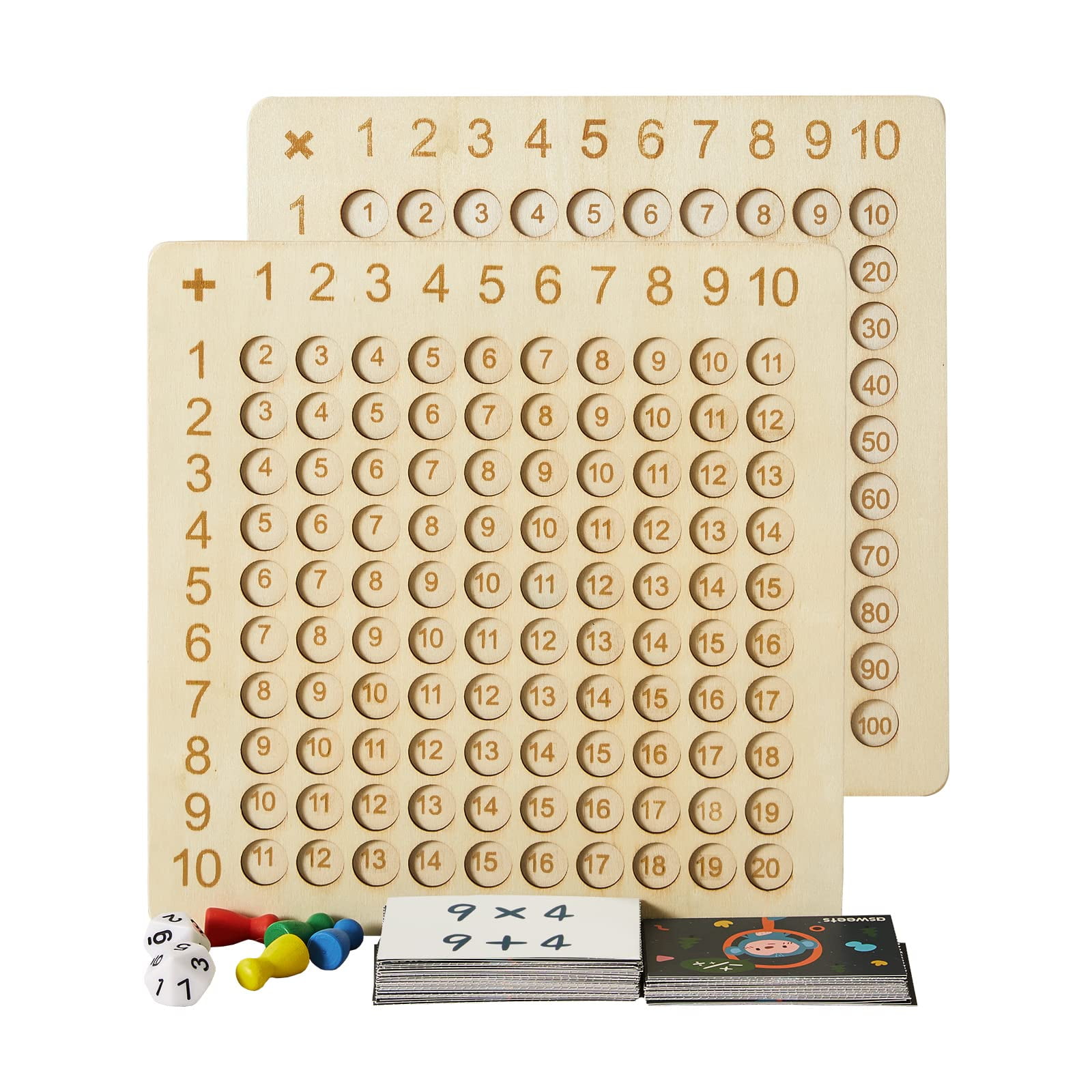 Asweets 2 in 1 STF9 Wooden Montessori Multiplication Addition Board ...