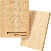 Asweets Montessori Wooden Alphabet Tracing Board Double-Sided for Kids