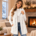 thumbnail image 1 of Aswuknt Womens Fleece Hooded Vest Plush Zip Up Sleeveless Jacket Long Vests For Casual Daily Wear Layering Fall Winter Outerwear, 1 of 9