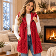 thumbnail image 1 of Aswuknt Womens Fleece Hooded Vest Plush Zip Up Sleeveless Jacket Long Vests For Casual Daily Wear Layering Fall Winter Outerwear, 1 of 9