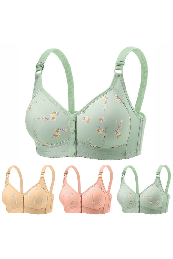Bras for Women Plus Size No Underwire Front Hook Push Up Loose and Breathable Adjustable Tank Casual